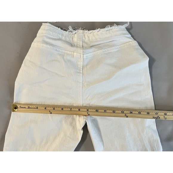 BDG Ruched V-Front Flare‎ Jean - WHITE - SIZE 25 Women's Y2K 33" Inseam - Picture 11 of 13